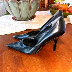 Michael black leather 3" heels Size 10M Pointy Toe